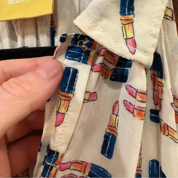 Anthropologie Maeve Tesni Lipstick Print Swing Tank Size 4 EUC $118 100% rayon - Picture 13 of 16